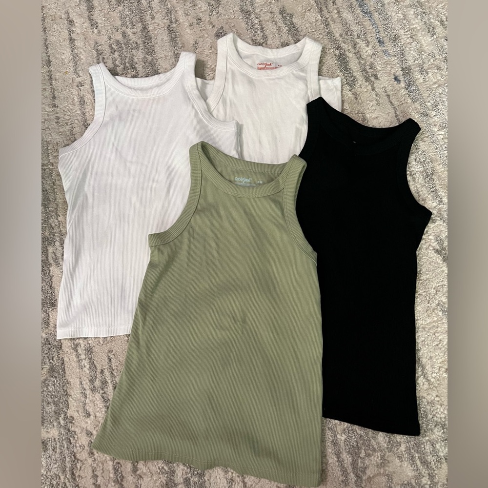 Cat & Jack Ribbed Tank Tops set of 4